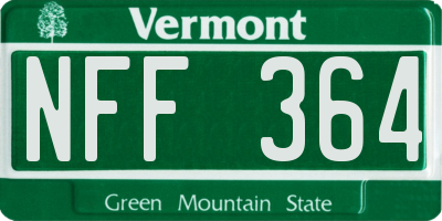 VT license plate NFF364