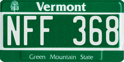 VT license plate NFF368