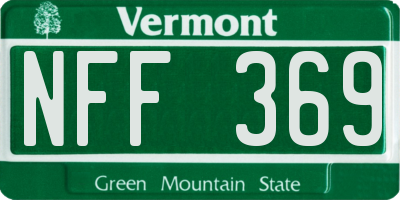 VT license plate NFF369