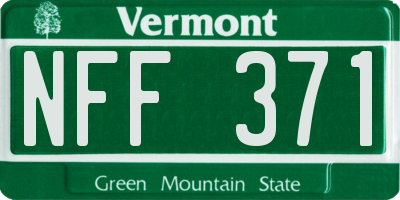 VT license plate NFF371