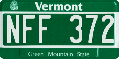 VT license plate NFF372