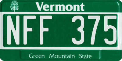VT license plate NFF375