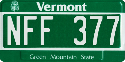 VT license plate NFF377