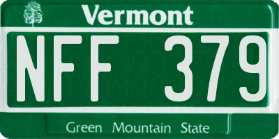 VT license plate NFF379