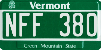 VT license plate NFF380