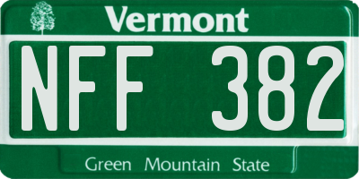 VT license plate NFF382