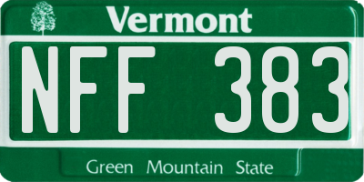 VT license plate NFF383