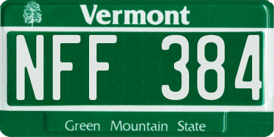 VT license plate NFF384