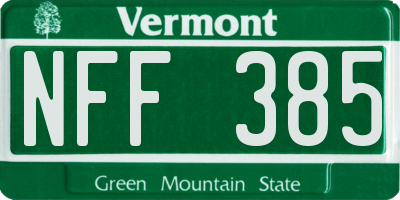 VT license plate NFF385