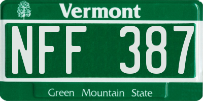 VT license plate NFF387