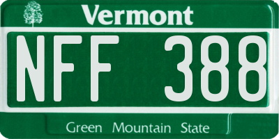 VT license plate NFF388