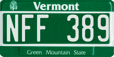 VT license plate NFF389