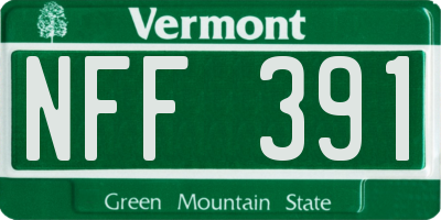 VT license plate NFF391