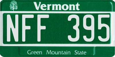 VT license plate NFF395