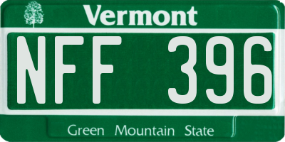 VT license plate NFF396