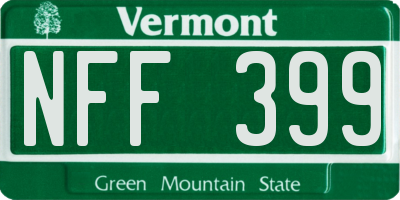 VT license plate NFF399