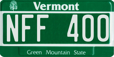 VT license plate NFF400