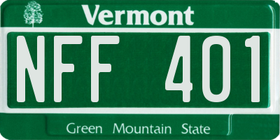 VT license plate NFF401