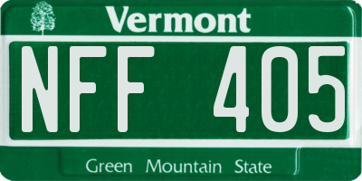 VT license plate NFF405