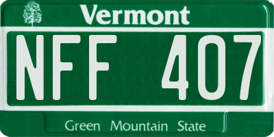 VT license plate NFF407