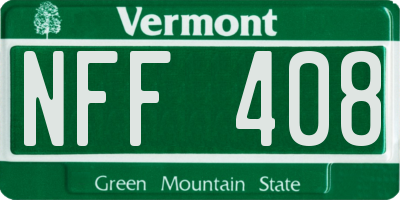 VT license plate NFF408