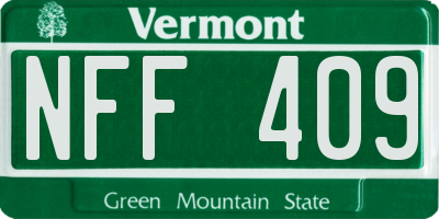 VT license plate NFF409