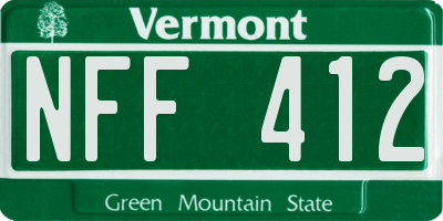 VT license plate NFF412
