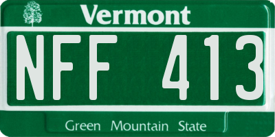 VT license plate NFF413