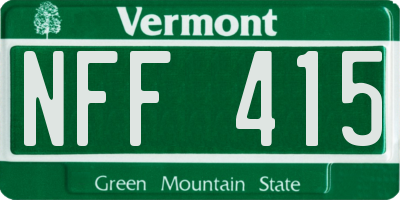 VT license plate NFF415