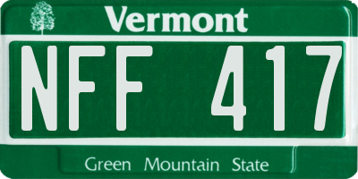VT license plate NFF417