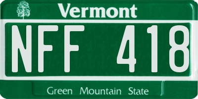 VT license plate NFF418
