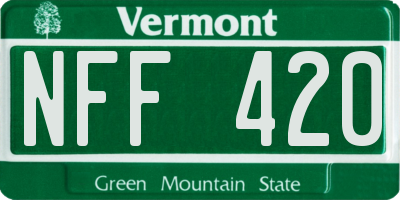 VT license plate NFF420