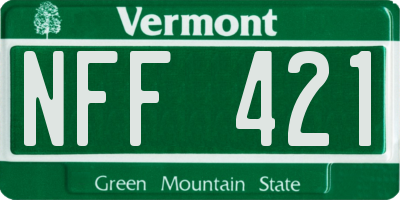 VT license plate NFF421