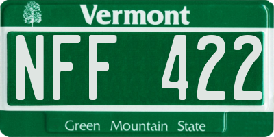 VT license plate NFF422