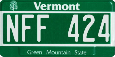 VT license plate NFF424