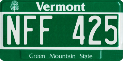 VT license plate NFF425