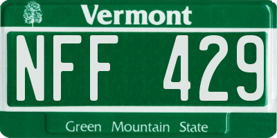 VT license plate NFF429