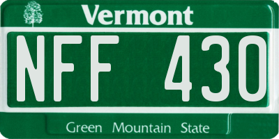 VT license plate NFF430
