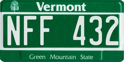 VT license plate NFF432