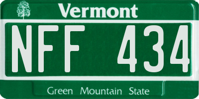VT license plate NFF434