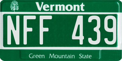 VT license plate NFF439