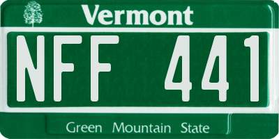 VT license plate NFF441