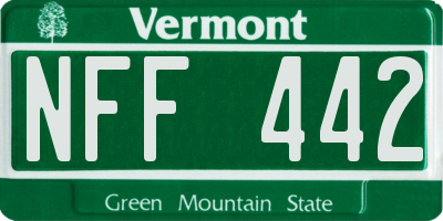 VT license plate NFF442