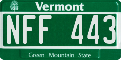 VT license plate NFF443