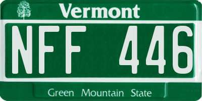 VT license plate NFF446
