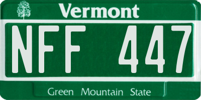 VT license plate NFF447