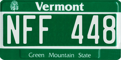 VT license plate NFF448