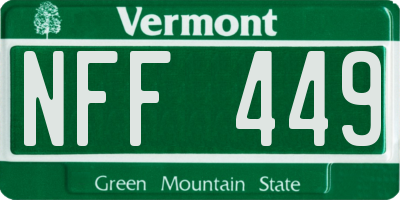 VT license plate NFF449