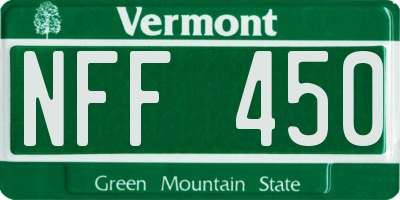 VT license plate NFF450