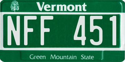 VT license plate NFF451